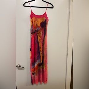 Zara x David Pher - Pink / Multicolor Mesh Midi Dress